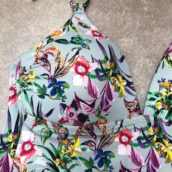 Gibson Latimer Tankini Bathing Suit Top Sz Large Tropical Floral Escape FLAW Tag - Picture 3 of 15
